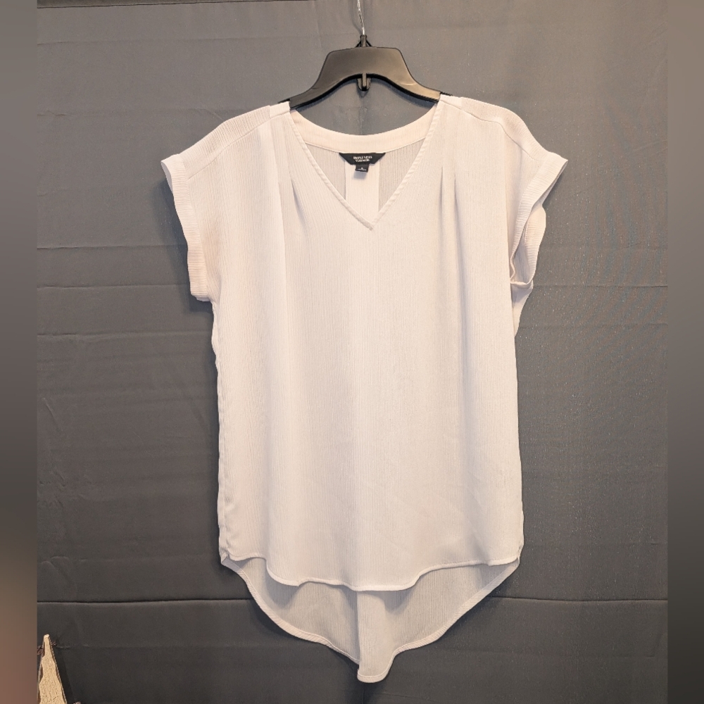 Simply Vera Vera Wang White V-Neck Cap Sleeve Blouse